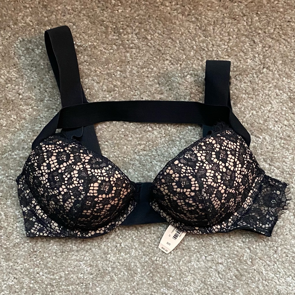 Victoria’s Secret Straps Push Up Black Lace Bra
